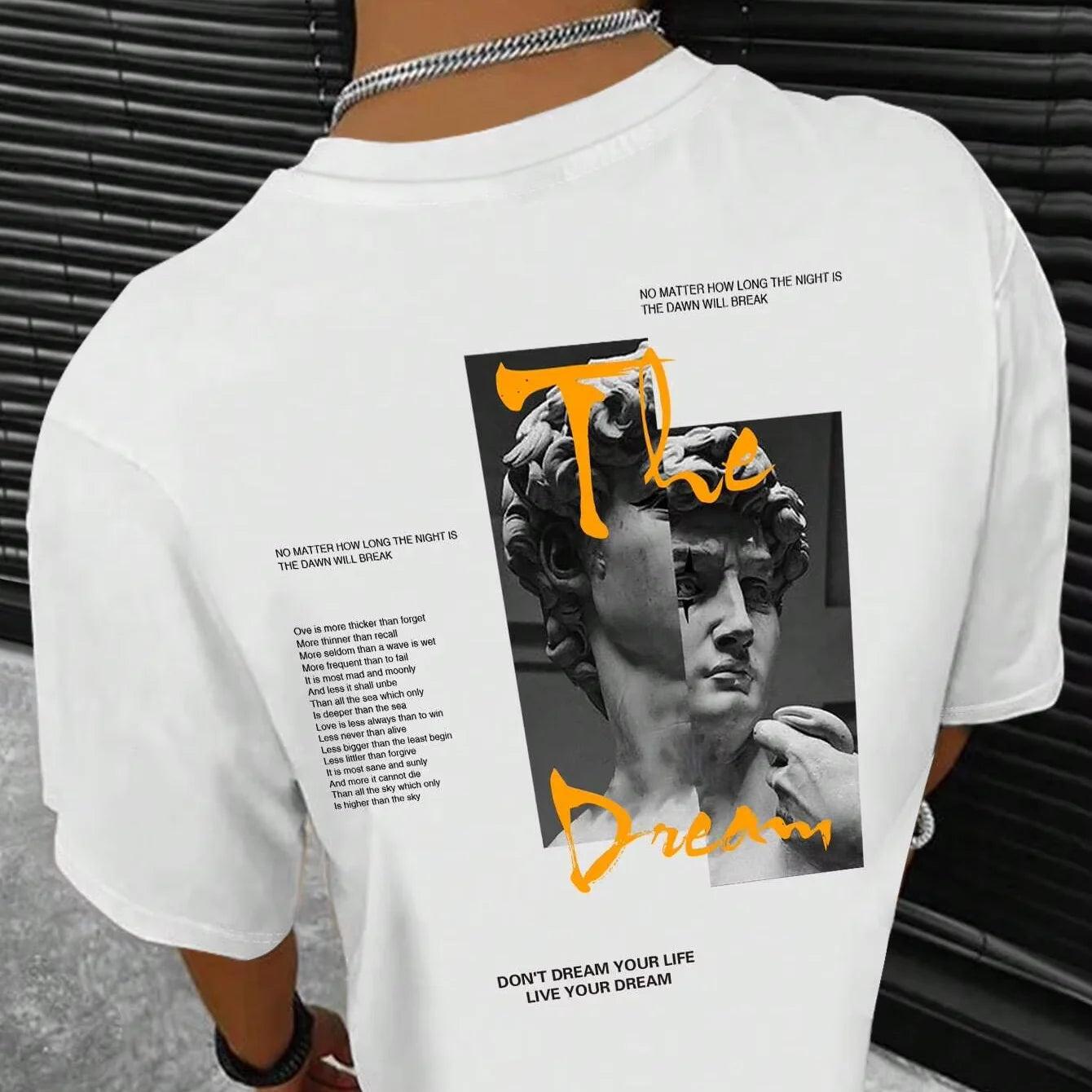 Dream Life men's cotton streetwear tee in black, featuring a casual fit and breathable fabric, ideal for everyday wear.