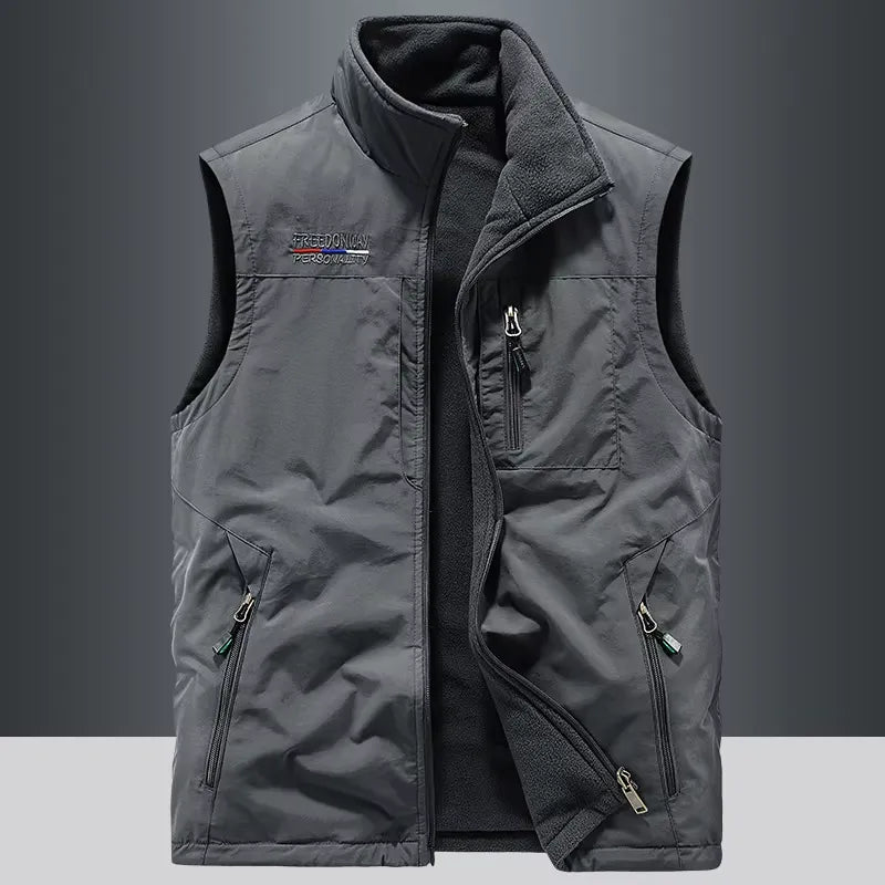 Men's casual heated vest by StorePilot with front zipper, lightweight design, and thermal insulation for outdoor warmth and comfort.