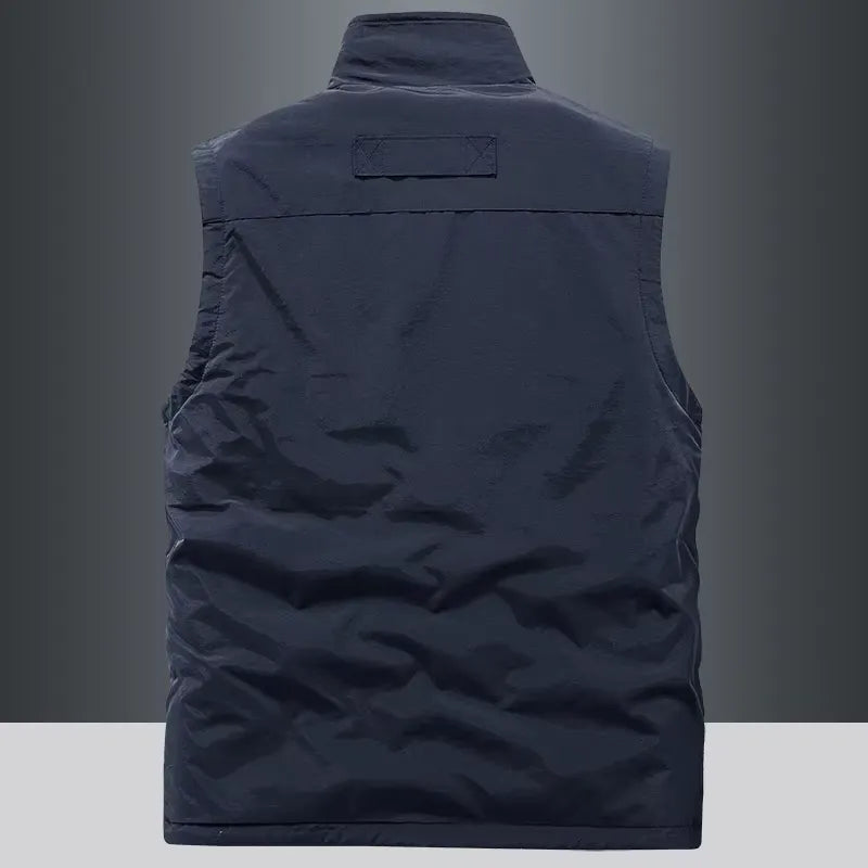 Men's casual heated vest by StorePilot, showcasing the lightweight, insulated vest with heating panels and adjustable fit.