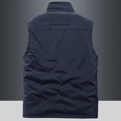 Men's casual heated vest by StorePilot, showcasing the lightweight, insulated vest with heating panels and adjustable fit.
