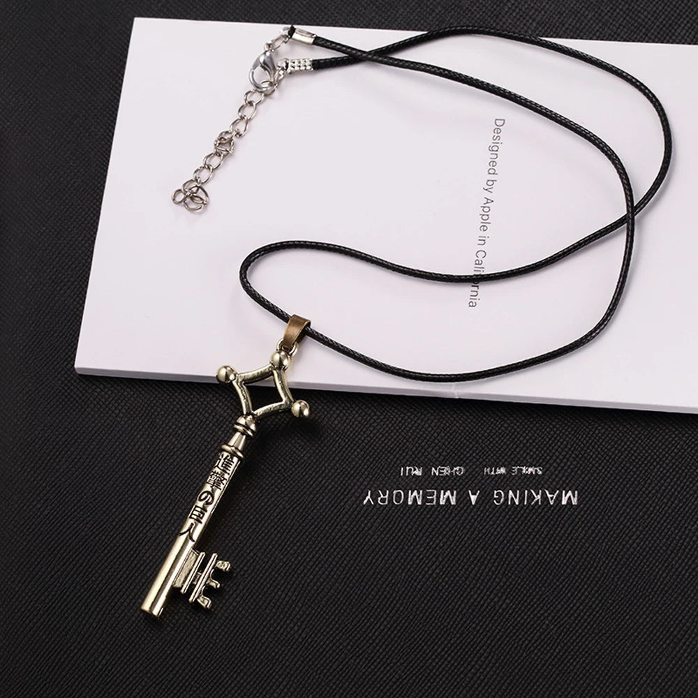 Eren Key Anime Necklace from 2024 featuring a detailed pendant inspired by the Attack on Titan character, stylish jewelry accessory
