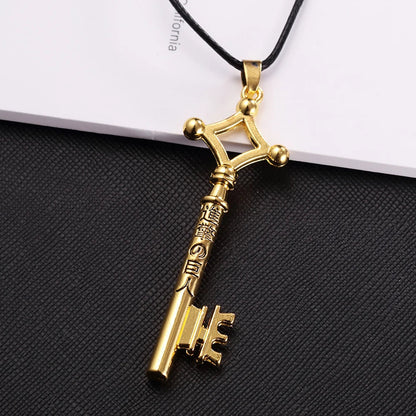 Eren Key Anime Necklace 2024 from StorePilot featuring a detailed pendant inspired by anime character, on a silver chain.