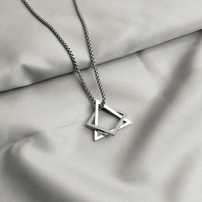 Titanium steel interlock choker necklace with sleek, modern design featuring interlocking links in a polished finish.