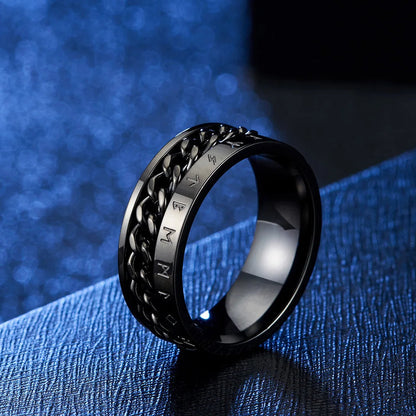 Men's Roman Fidget Spinner Ring by StorePilot featuring a sleek Roman design with spinning feature and durable metal construction.