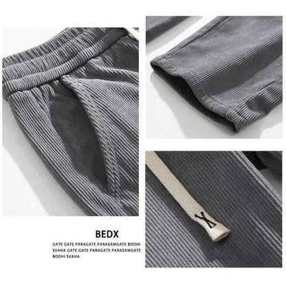 Men's trendy corduroy pants in earthy brown color, featuring a slim fit style from StorePilot.