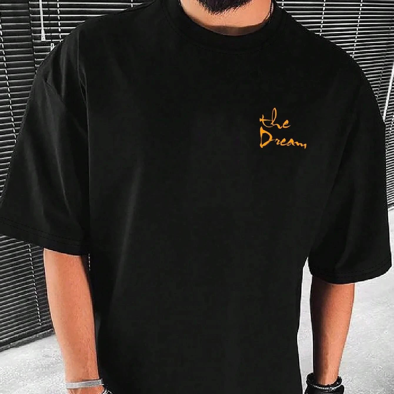 Dream Life men's cotton streetwear tee featuring a stylish design, soft fabric, and casual fit for everyday wear.