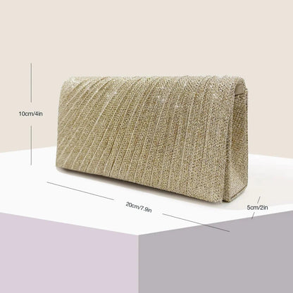 Silver Glam evening clutch by StorePilot featuring a sleek, metallic design and a compact, elegant style for special occasions.