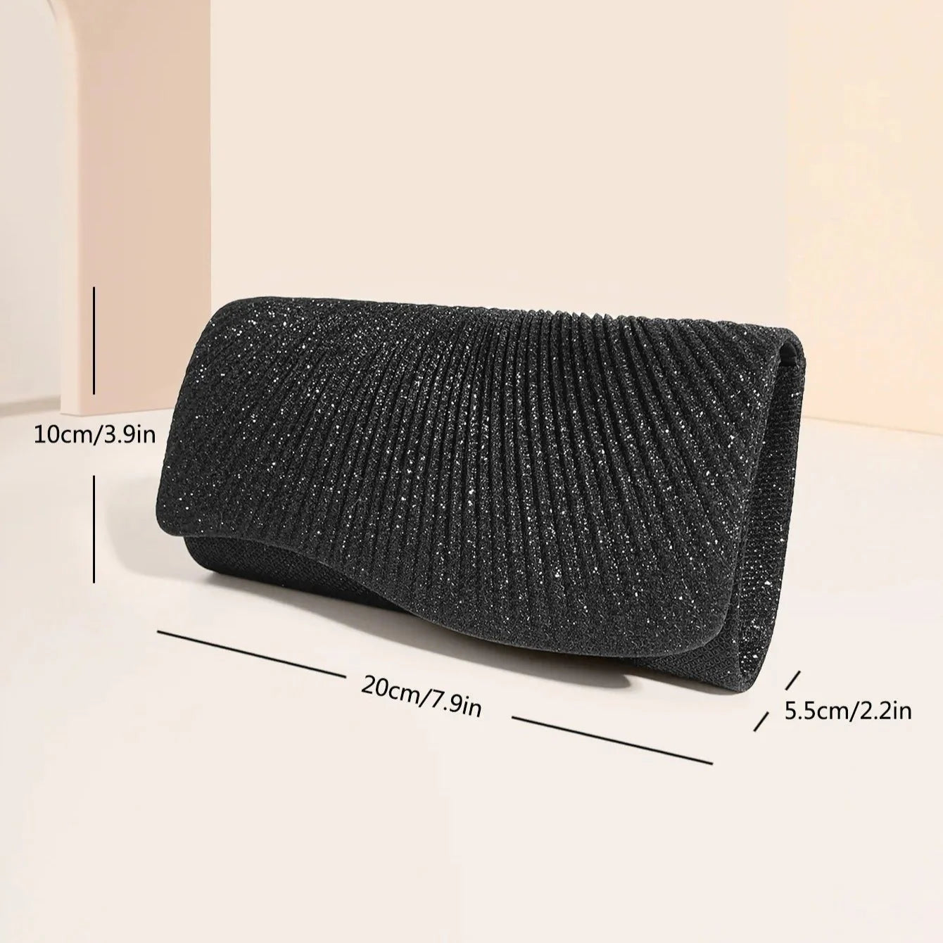 Silver evening clutch bag with a sleek, elegant design from Glam, featuring a metallic finish and compact size for formal occasions.