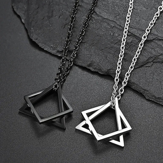 Titanium steel interlock choker necklace with sleek, modern design featuring interlocking links for a stylish, contemporary look