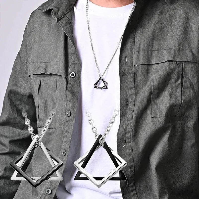 Titanium steel interlock choker with sleek, modern design featuring interwoven metal links on a plain background
